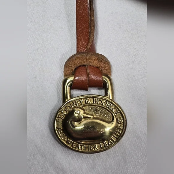 VINTAGE Dooney & Bourke A7-128540 Classic Leather Crossbody Bag Purse Tan Brown - Picture 5 of 16